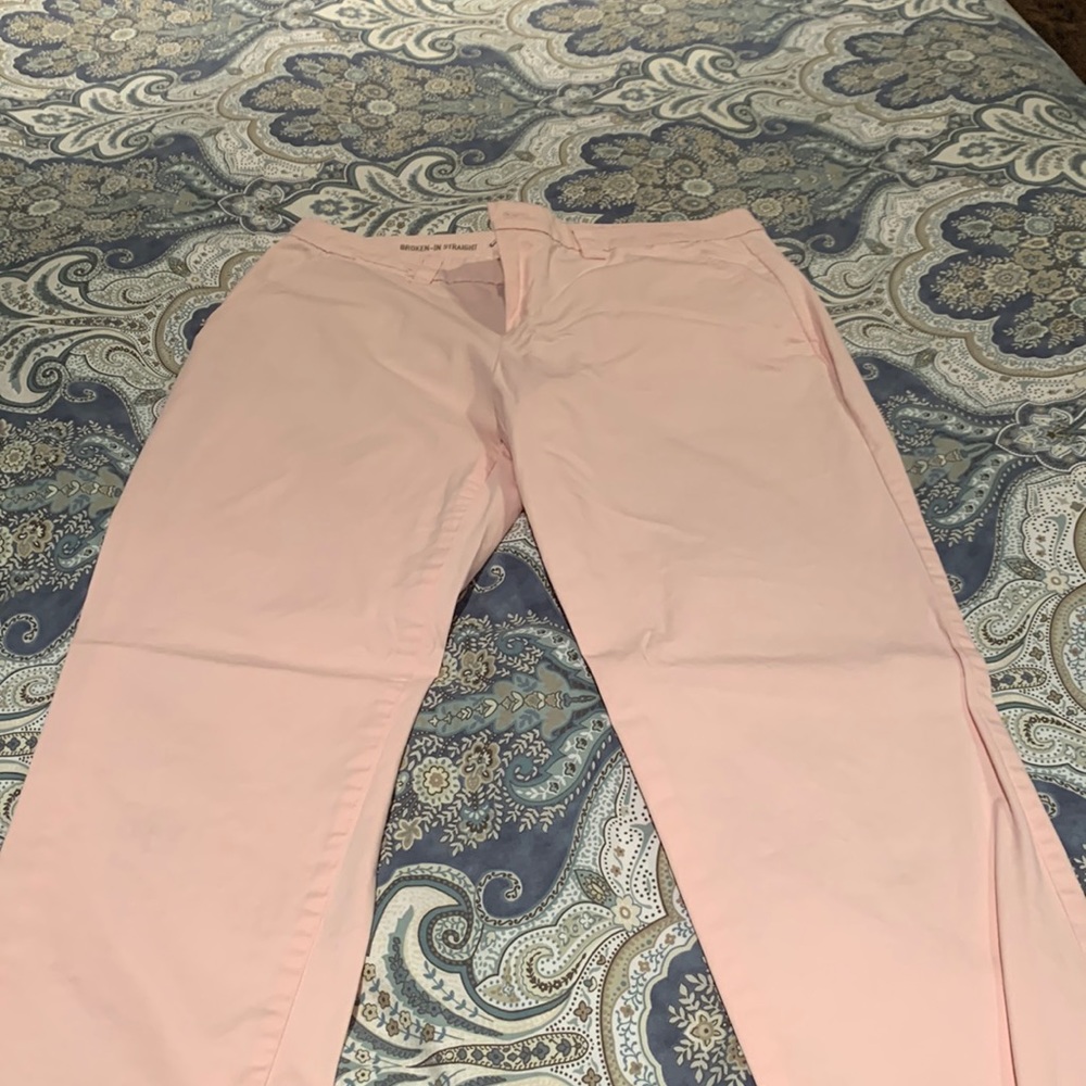 Pink Gap broken in khakis size 8